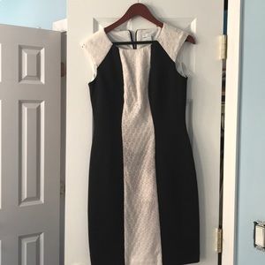 Black and off white dress
